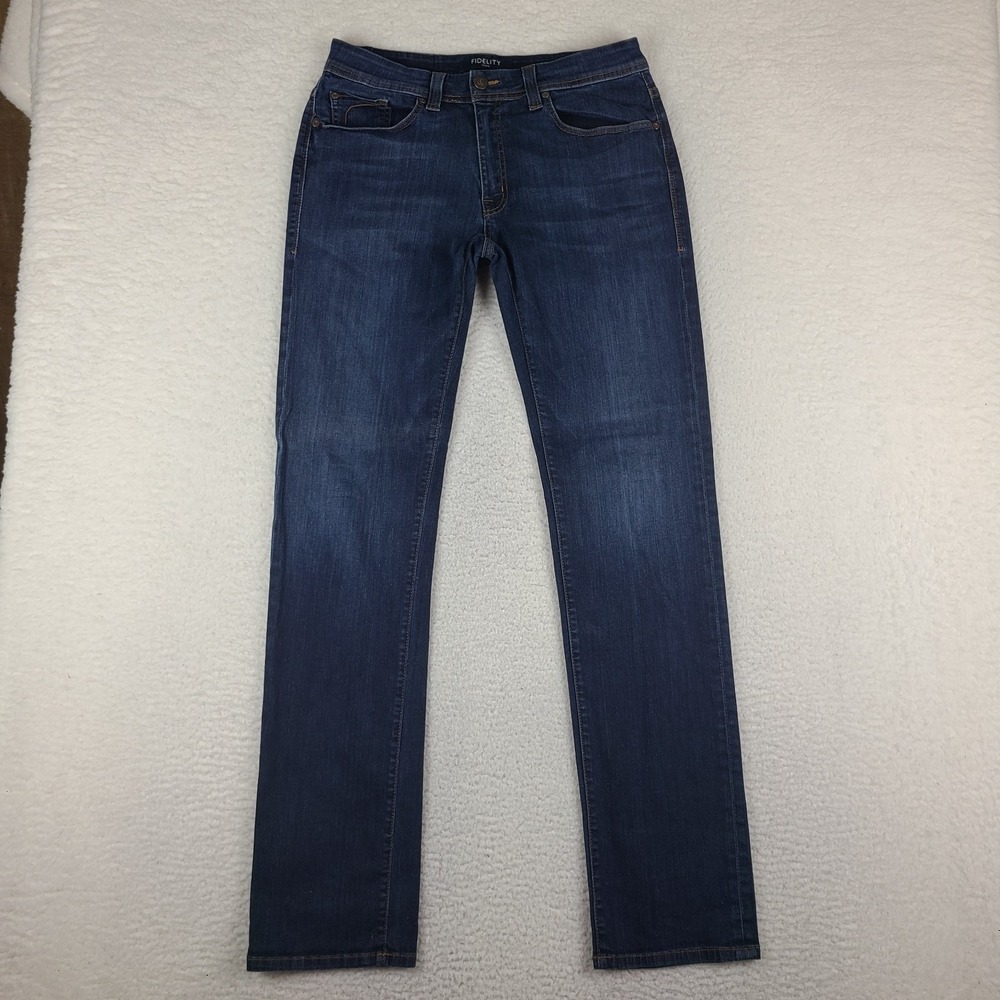 Fidelity Jeans Mens 33x35 Blue Jimmy Straight Leg Clampdown Dark‎ Wash Denim